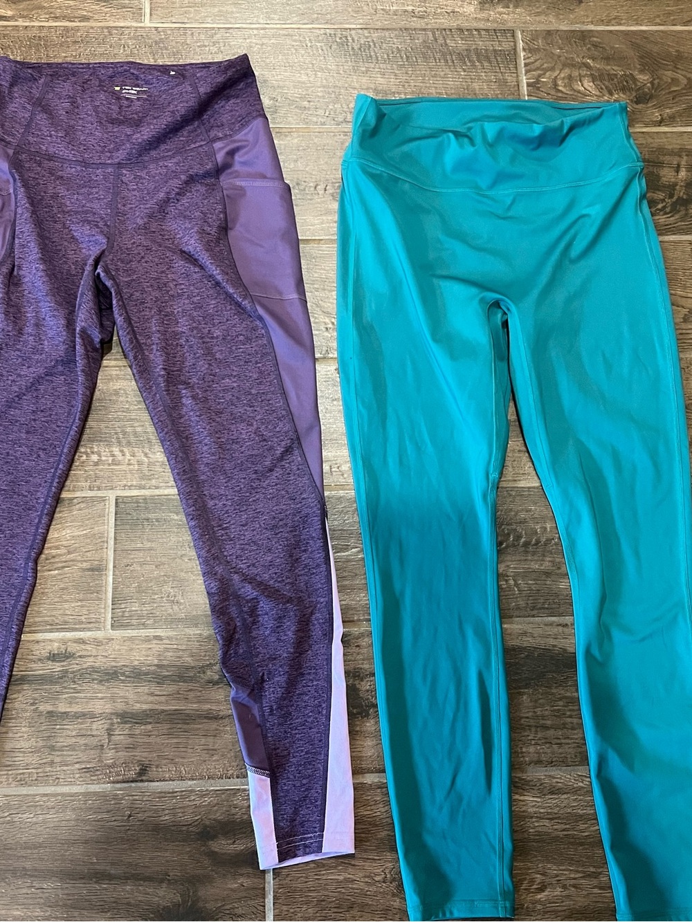Women’s size M Purple and Teal Active Leggings - Stretch Performance Bottoms